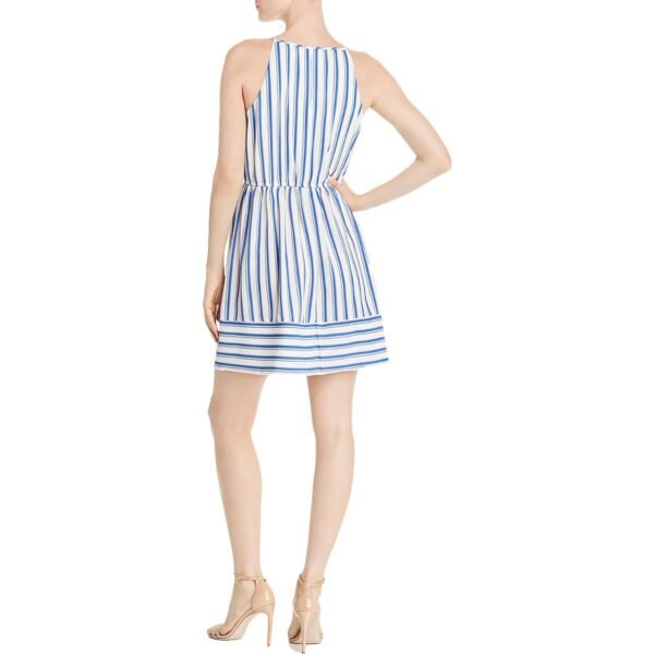 Aqua Womens High Neck Fit & Flare Mini Dress