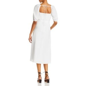 Aqua Womens Puff Sleeve A-Line Midi Dress