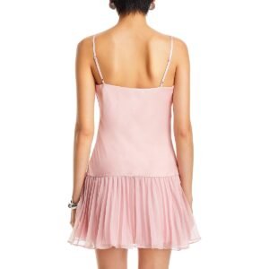 Aqua Womens Ruffled V Neck Mini Dress