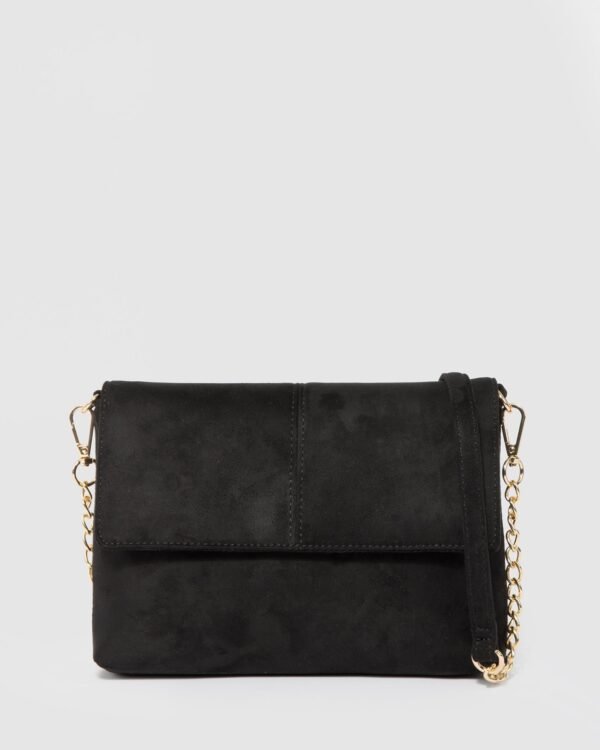 Black Leo Panel Crossbody Bag