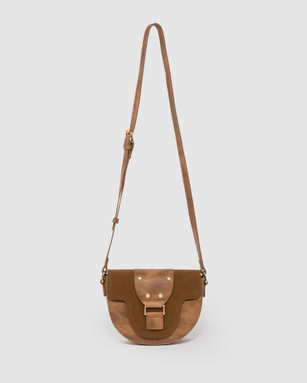 Brown Alvita Buckle Saddle Bag - Image 3