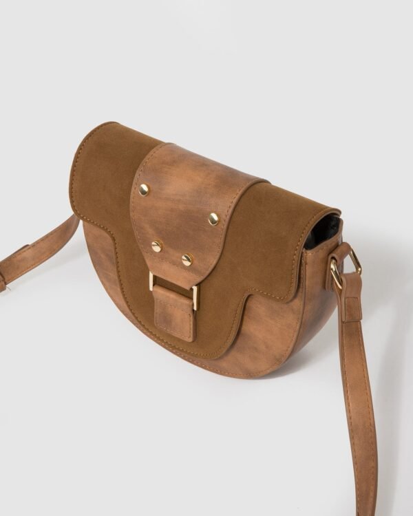 Brown Alvita Buckle Saddle Bag - Image 5