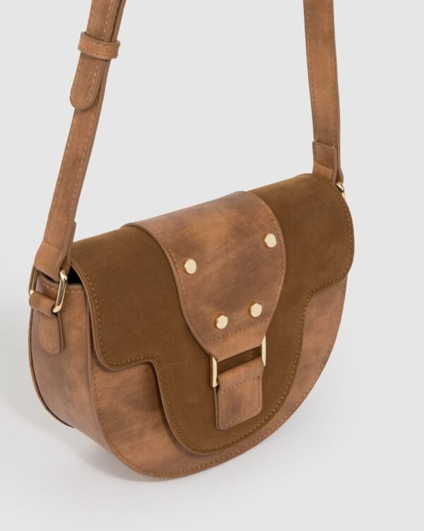 Brown Alvita Buckle Saddle Bag - Image 2