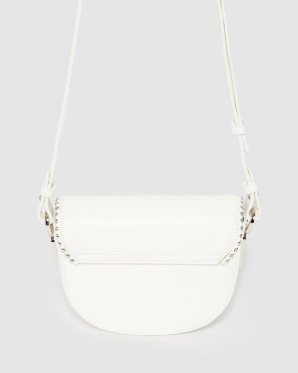 White Clara Stud Saddle Bag - Image 4