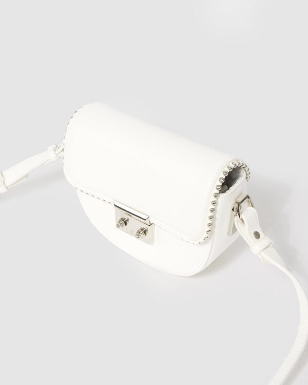 White Clara Stud Saddle Bag - Image 5